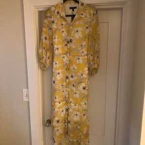 Floral button up midi dress